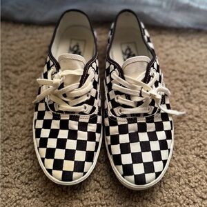 Vans Black and White Checkerboard Lace-Up Shoes